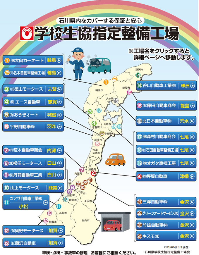 学校生協指定整備工場
